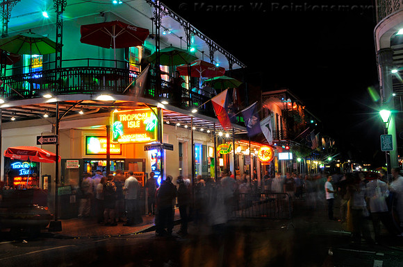 Blurred Night Life, Bourbon Street, New Orleans, Louisiana