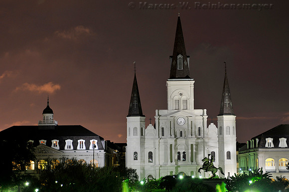 Saint Louis Cathedral, New Orleans, Lousiana, in pre-dawn light.