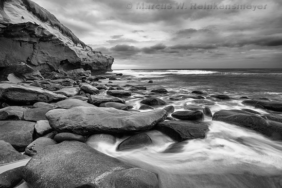Cove Shoreline LaJolla CA 1 BW