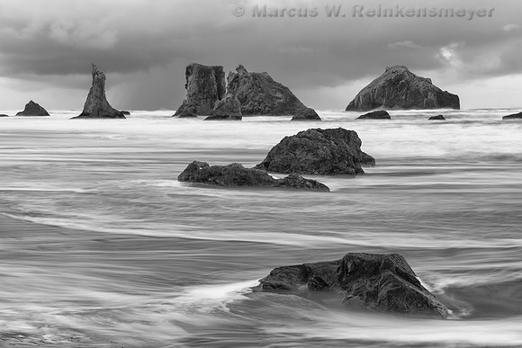 Misty Surf,   Bandon Beach Oregon 1 BW