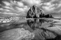 Morning Reflection, Cannon Beach, Oregon 1 BW