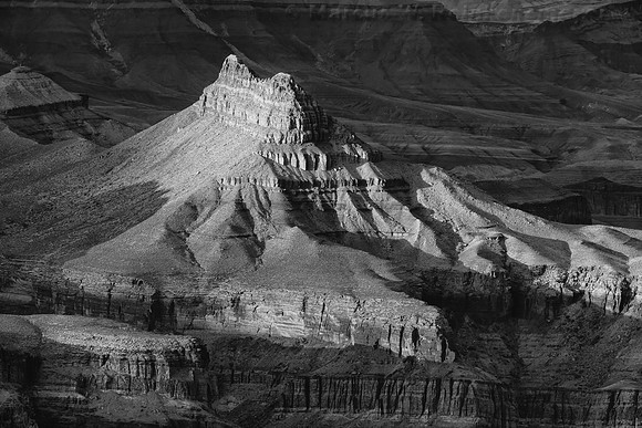 Afterglow, Grand View, Grand Canyon AZ 1 BW