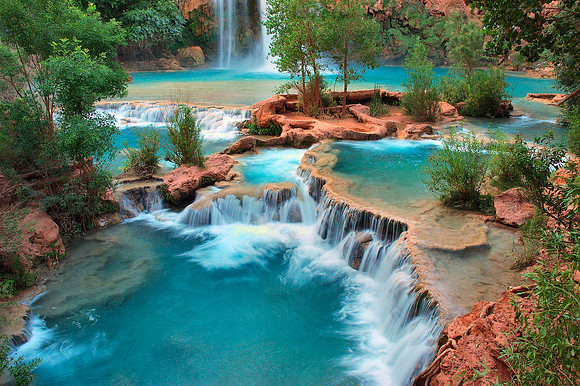 AZ - Grand Canyon, Havasupai Falls, Havasu Falls - A True Oasis-Enhanced