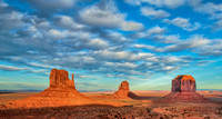 Three Mittens Sundown, Monument Valley, Arizona-Utah Border 16 x 30 sig
