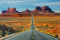 Road to Monument Valley, Arizona and Utah Border Border