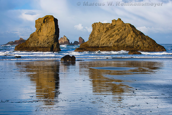 Reflections Bandon Beach Oregon  Dusk 1