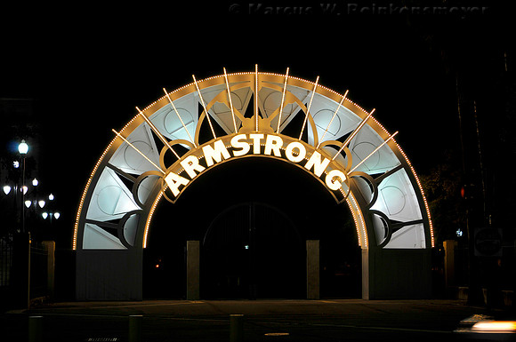 Located in the Trem neighborhood near the French Quarter of New Orleans, the entrance arch for Louis Armstrong Park.