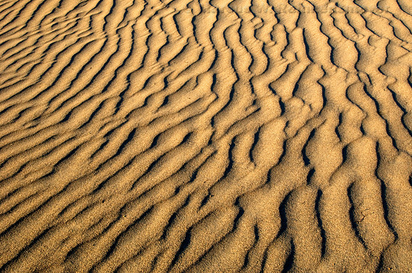 Sand dune ripples and nature's patterns in the Mesquite Flat Dunes, Death Valley National Park, California.