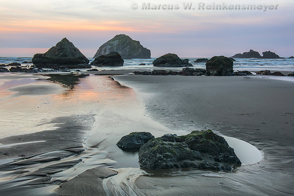 Receding Tide at Dusk,  Bandon Beach,  Oregon 1