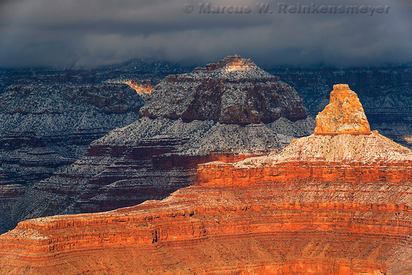 Grand Canyon Mather Point Orange Rock Face