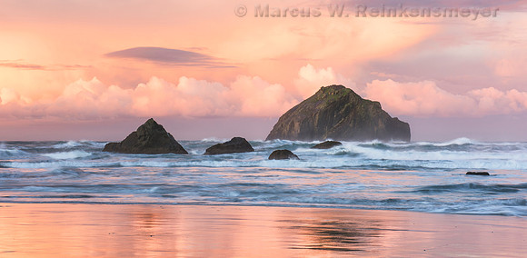 Dawn Bandon Beach Oregon 3 pano