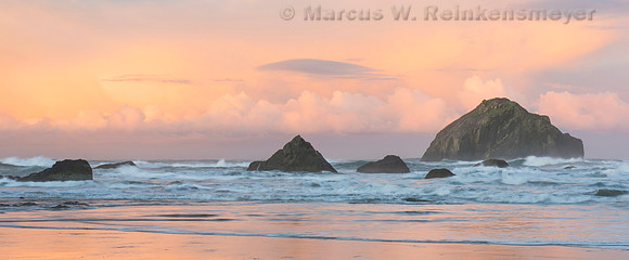 Mirror Bandon Beach Oregon 7 pano