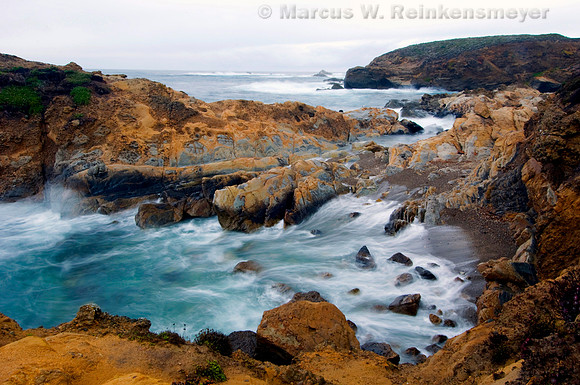 Pacific coast rain storm at Point Lobos State Natural Reserve, California.