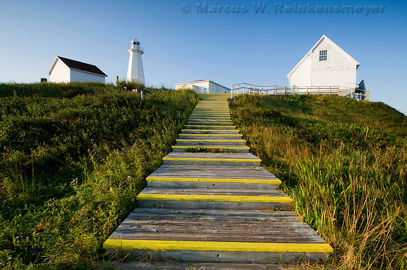 Step path leading to the lighthouse at Cape Spear, located on the far eastern coast of Newfoundland, Canada.
