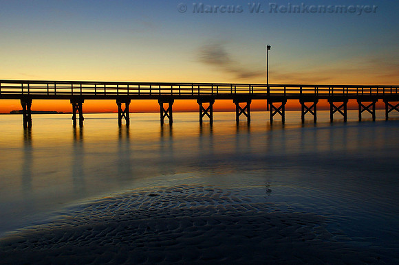 Pier at dusk, before Hurricane Katrina ravaged the Gulf Coast. Biloxi, Mississippi.