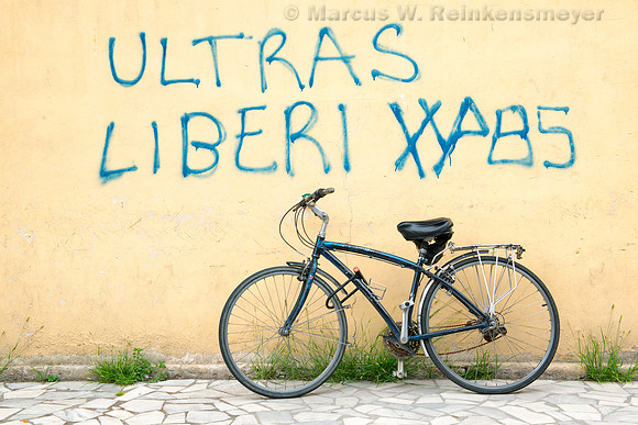 Bicycle and Wall Graffii, Pisa, Italy