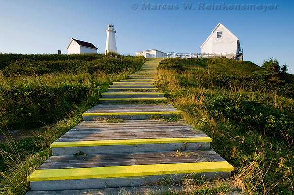 Step path leading to the lighthouse at Cape Spear, located on the far eastern coast of Newfoundland, Canada.