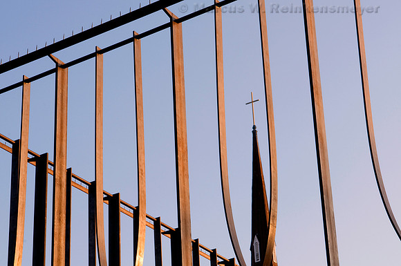 Cross viewed from the Holocaust Memorial, Charleston, South Carolina