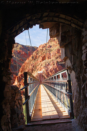 Bridge from Kaibab Trail to Phantom Ranch, Grand Canyon National Park, Arizona