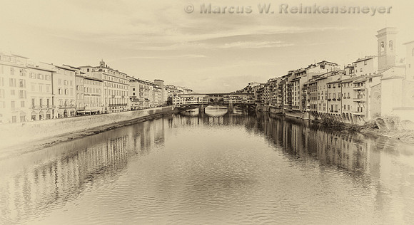 River Arno in Florence, Italy 3 BW
