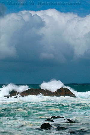 Heavy cloud cover and impending weather, Pebble Beach, California.