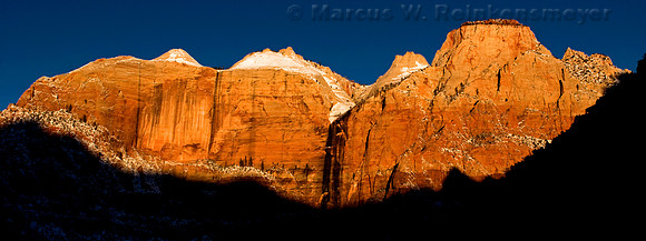 Temple of the Virgins in first morning light, located at Zion National Park, Utah.